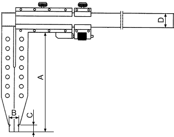 Large long jaw vernier calipers