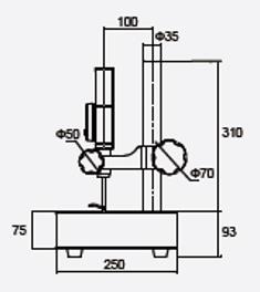 Digital height gauge dimensional drawing