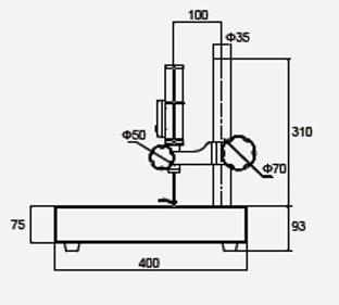 Digital height gauge dimensional drawing